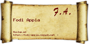Fodi Appia névjegykártya